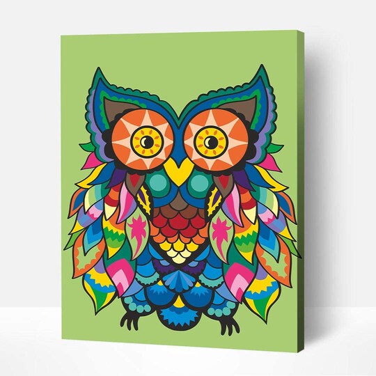 Artwille DIY Paint by Numbers for Adults and Kids, Acrylic Painting Kit - "Owl", 13.8 x 17.7 in